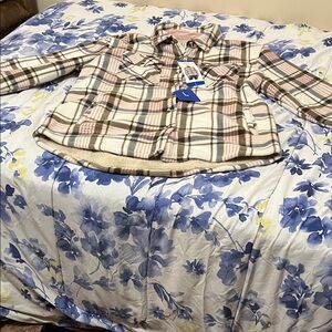 Women's Plaid Jacket - Pink and Brown